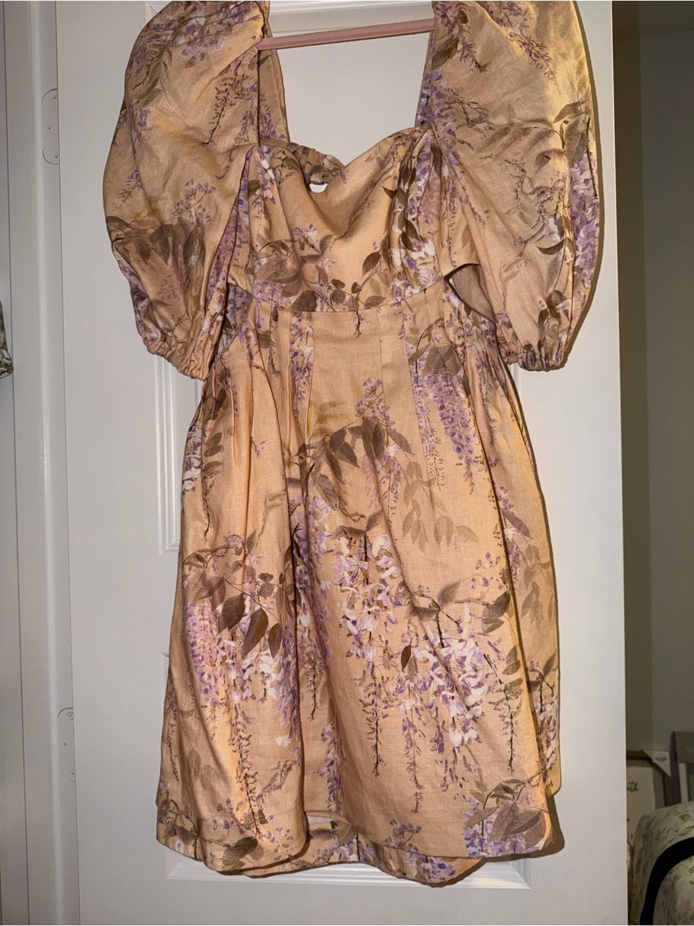 Zimmermann Rosa Cut Out Mini Dress Lilac Wisteria Size AU 3 great condition